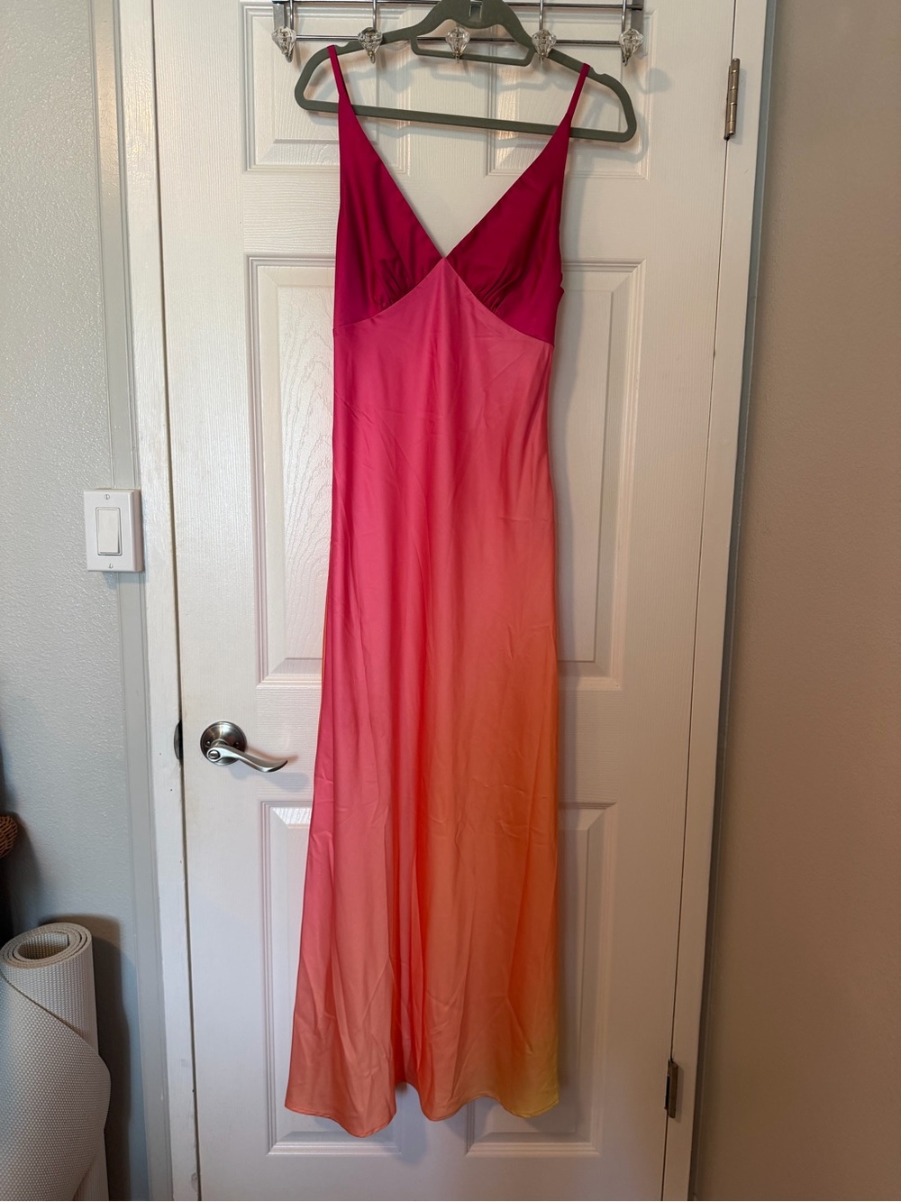 12th Tribe Pink-to-Orange Ombre Slip Maxi Dress